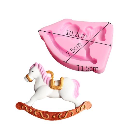 Rocking Horse Silicone Mold DIY Fondant Cake Chocolate Clay Craft Decor Tool