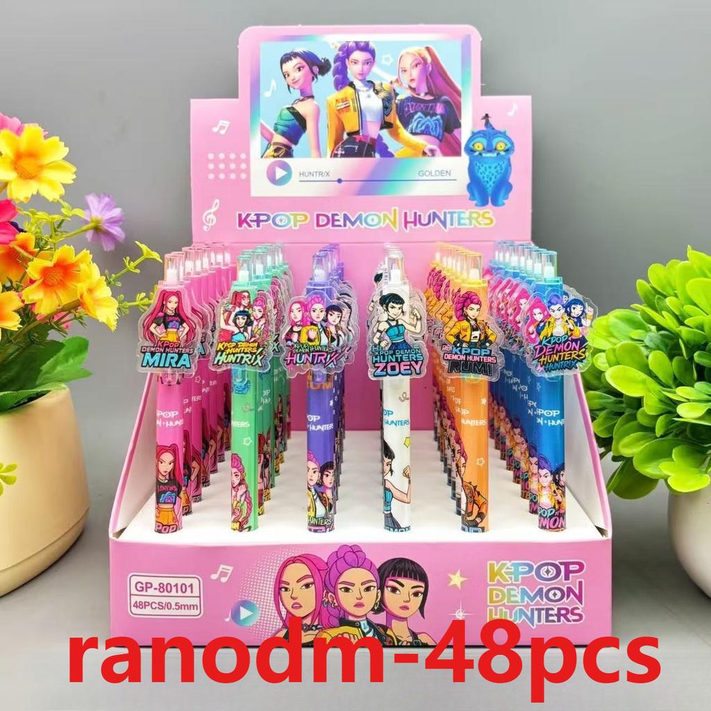 Various styles of K-POP gel pen Demon hunter pressing 0.5mm black ink Acrylic patch high-value student stationery
