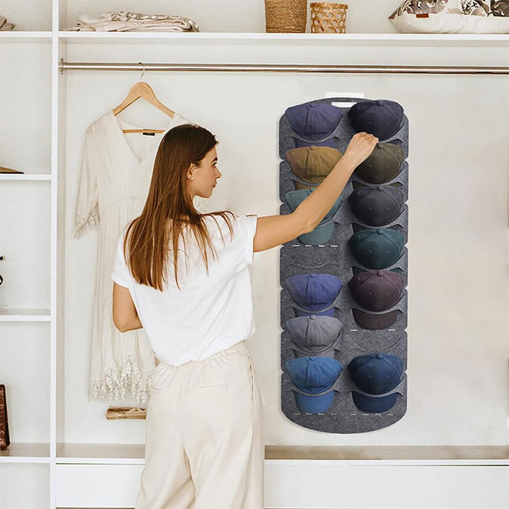 Baseball Cap Display Rack Door Back Wall-Mouted Non-Woven Large Hanging Hat Rack