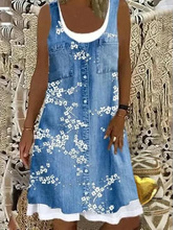 2024 European & American Summer Slim-Fit Strapless Bohemian Mid-Length Vintage Print Dress Set