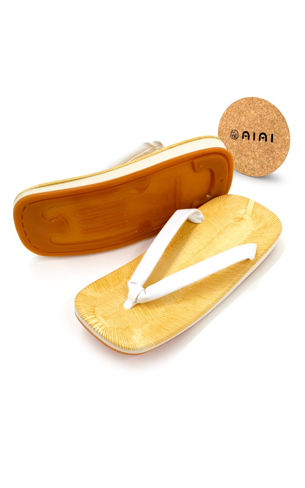

[Ai-Ai] Sandals, American-colored sole, white straps, non-slip, suitable for kitchens, temples, formal occasions, and everyday wear, made in Japan, BE