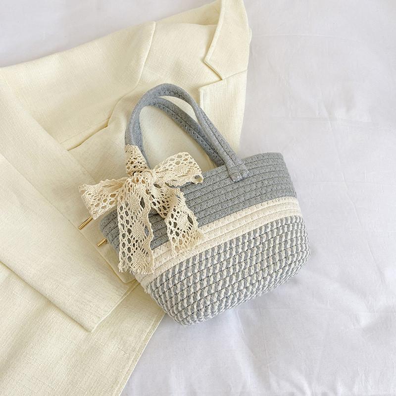 Chic Casual Bucket Bag Elegant Handheld Purse For Women In Grey Pink Khaki Colors