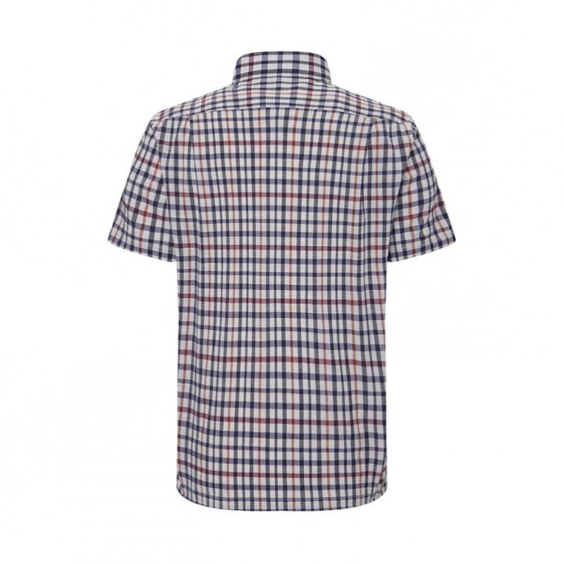 Daks Wool Blend House Check Summer Short Sleeve Regular Fit Casual Shirt Dms1shc