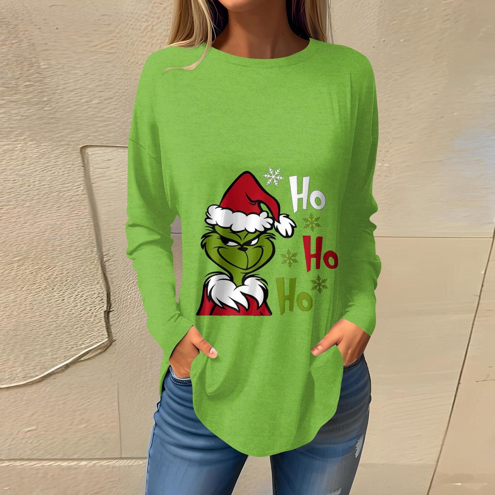 

Футболки для женщин, осенний повседневный модный топ с длинным рукавом, пуловер с принтом, топ M