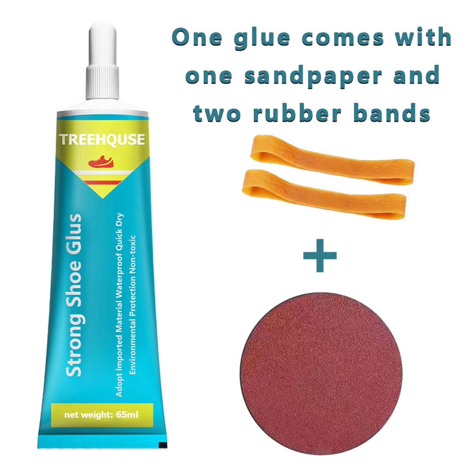 

65 мл Профессиональный клей для ремонта обуви Сильный адгезив Мягкий резиновый клей для обуви с наждачной бумагой и резинкой для кроссовок, ботинок