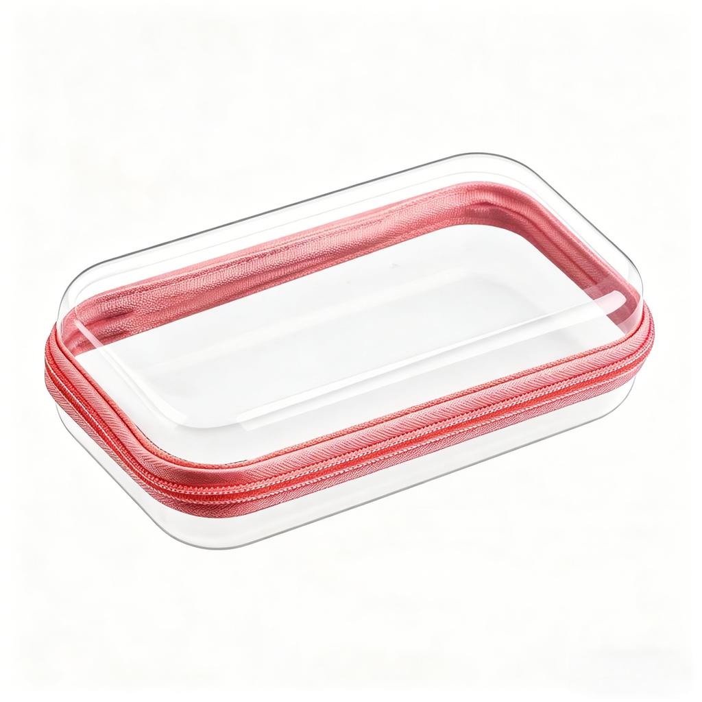 Clear Hard Shell Zipper Case, Clear Zipper Pouches Waterproof Makeup Organizer & Travel Toiletry Bag, Diaper Bag Organizing