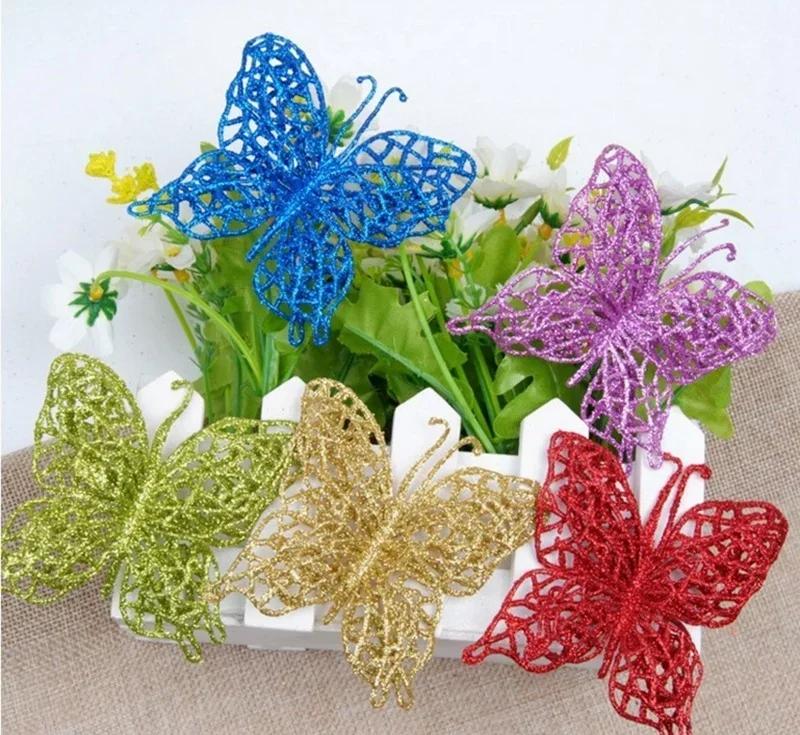 NEW 1pcs Home Decor Christmas Butterfly Ornaments Christmas Tree Ornaments Wedding Party Decorations Crafts Creative Gifts