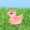 10Pcs Fluorescent Statues Creative Shape Vibrant Color Adorable Appearance Hand-crafted Luminous Tiny Duck Statues Miniature Animal Figures Supplies