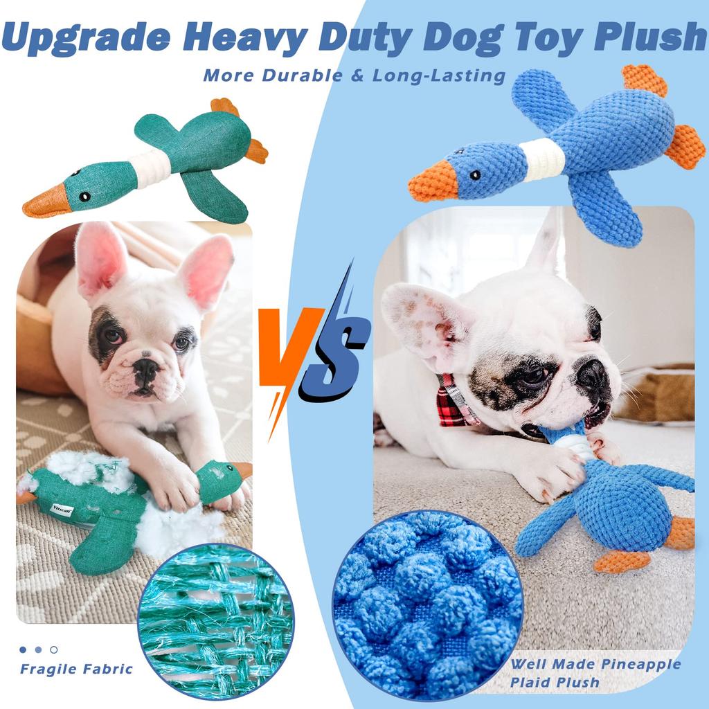 Vitscan Upgraded Goose Dog Toy for Aggressive and Large Crinkle Dog Plush Dog Puppy Chew Teething Duck Interactive Dog Puppy Toy Non-Breakable