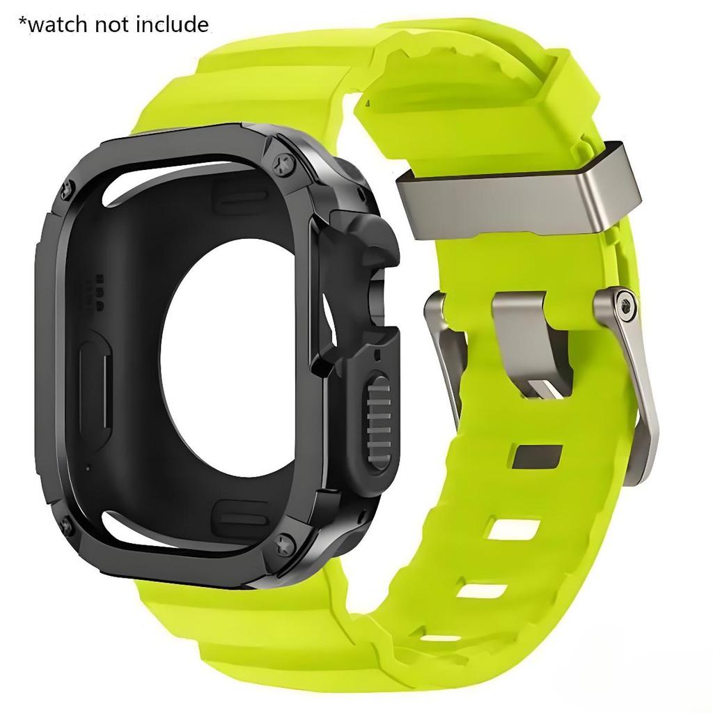 Silicone Strap+TPU PC Case For Apple Watch Ultra 3 2 1 49mm for iWatch Series 11 10 46mm band for Iwatch 9 8 7 6 5 4 45mm 44mm