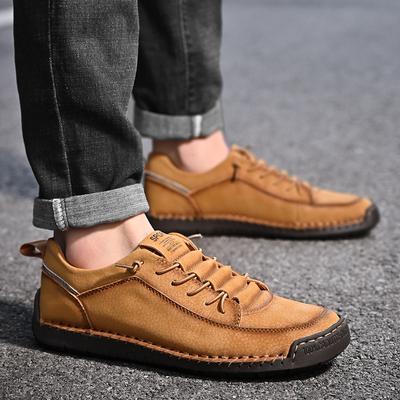 Mens Shoes Outdoor Fashion Leather Casual Shoes Non-slip Sneakers Comfortable Walking Shoes for Men Flats Zapatos Hombre