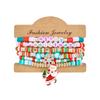 Christmas Bracelets for Women,Santa Christmas Tree Snow Bracelet Sets Christmas Surfer Heishi Bracelets Stackable  Disc Beads Bracelets