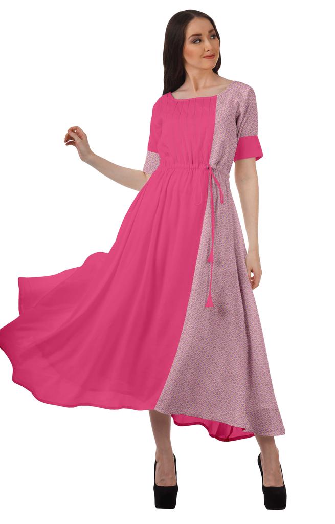 Moomaya Sukienka z krótkim rękawem, wizytowa, wiskozowa santoon, z dekoltem scoop dla