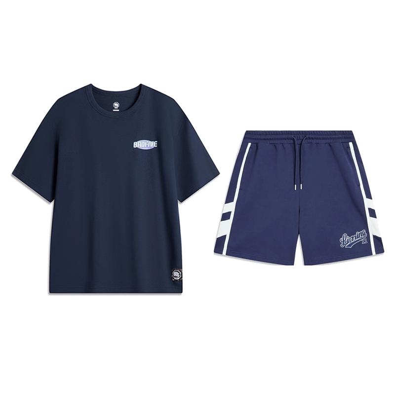 Li Ning Casual Sportswear Unisex Dark Marine Blue+Dark Navy Blue AHSU149-6+AKST839-2 M