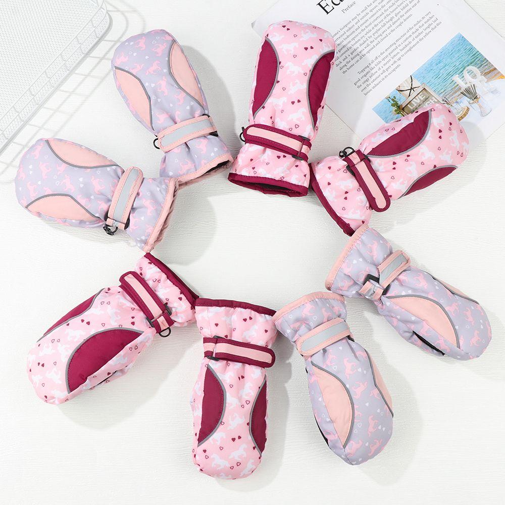 Warm Windproof Waterproof Outdoor Riding Long-sleeved Mitten Snow Snowboard Children Ski Gloves