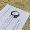 Retro Thai Silver Zircon Iridescent Ring: Trendy High-End Fashion Accessory for Women