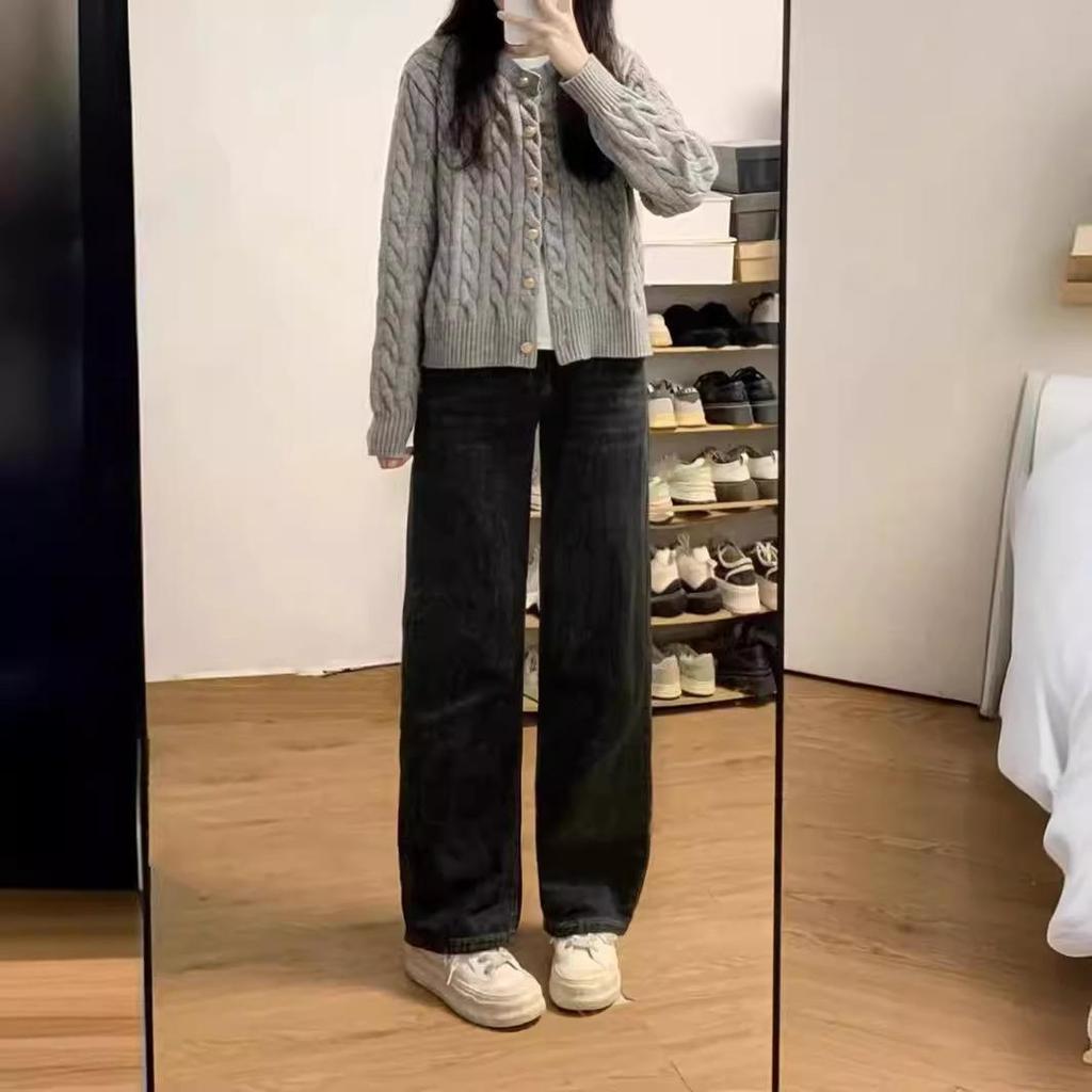 Chaqueta de punto acanalada para mujer, ropa de mujer, suéter tipo túnica con cuello redondo, suéteres casuales de moda de punto, suéteres recortados, jersey para mujer