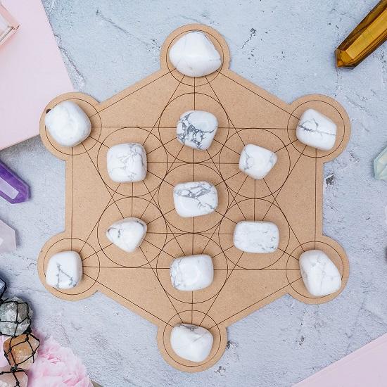 Howlite Pietre Burattate Reiki Guarigione Chakra Ciottoli Decorativi, Riempitivi per Vasi Pietra Burattata per Gioielli Articolo Regalo Set da 13 Pezzi