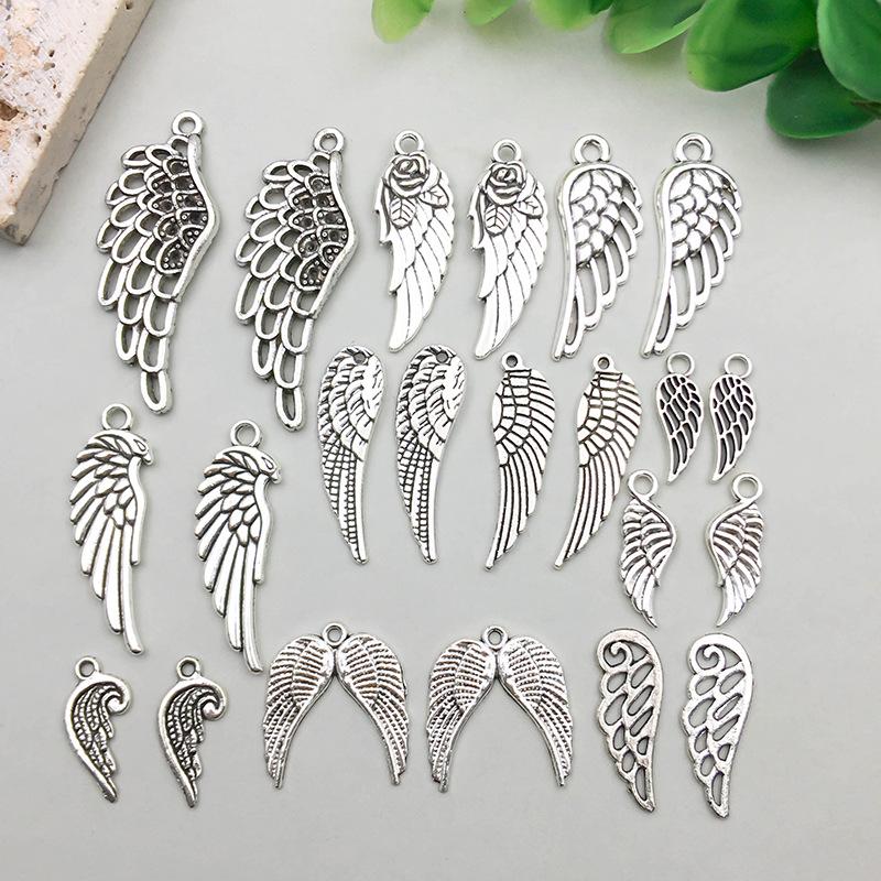 

Antique Silver Alloy Hollow Wings Pendant Charm for DIY Jewelry