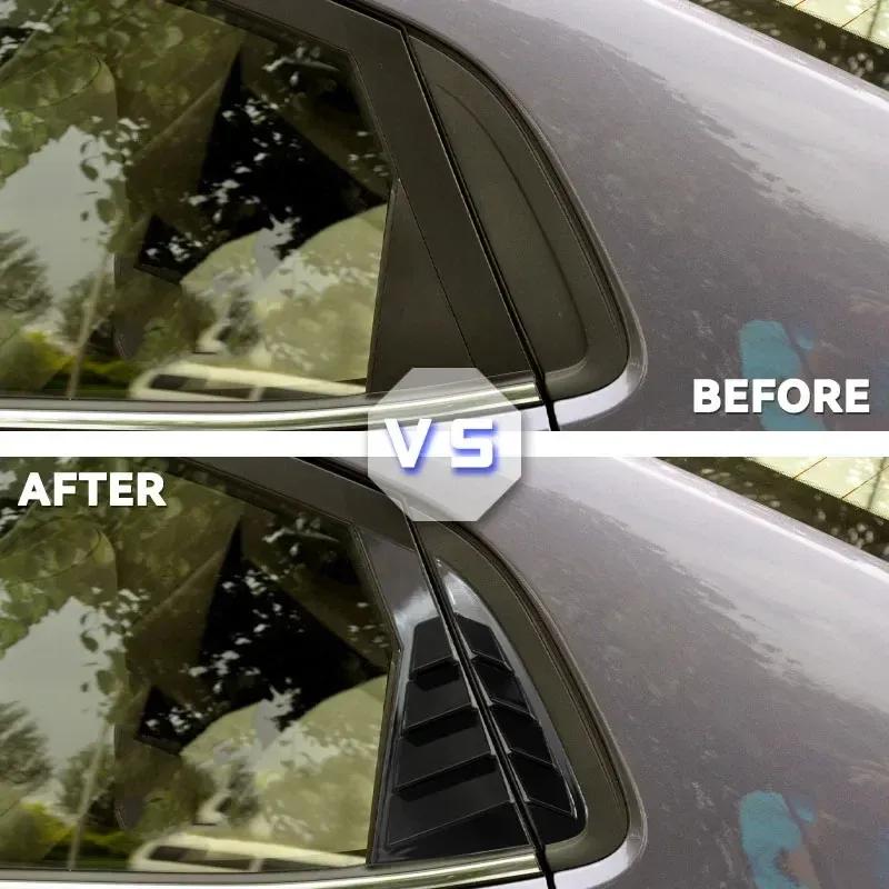 Car Rear Window Side Vent Shutter Louver Cover Trim Car Accessories Carbon Fiber For Kia Rio K2 2011~2015 Sedan Russia Version