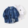 Boys Denim Shirt Autumn New Style Spring and Autumn Baby Long-sleeved Shirt Korean Children's Top Western Style Handsome