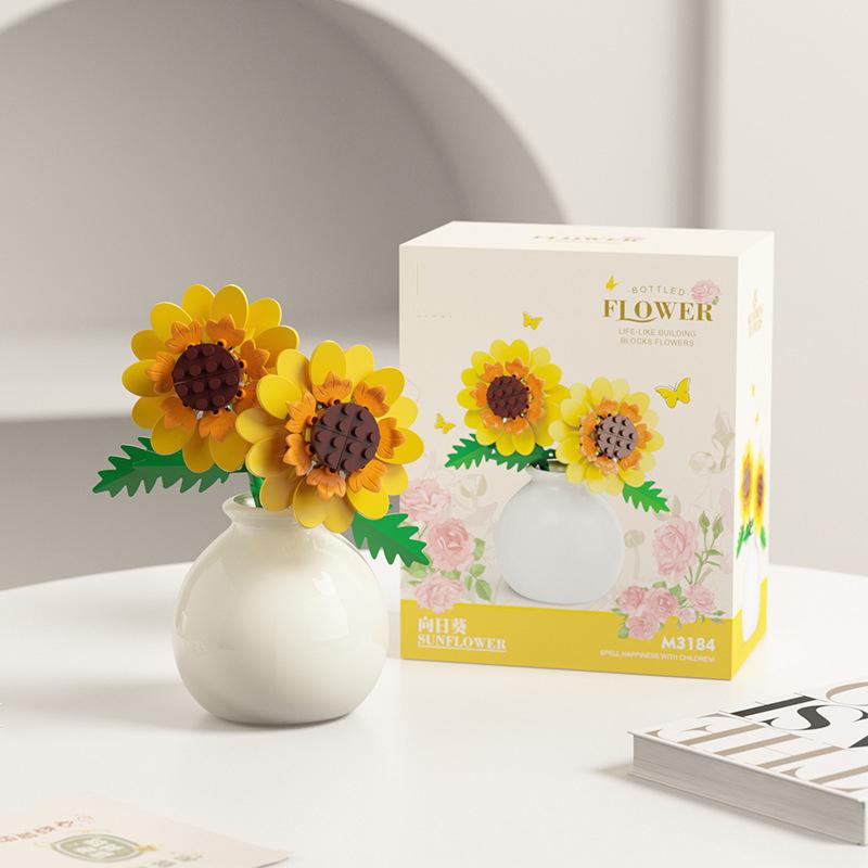 Flowers Mini Building Educational Diy Toy for Kids Party Gifts Mirco Building Blocks Set Toy for Children 6 Year Old Micro Brick