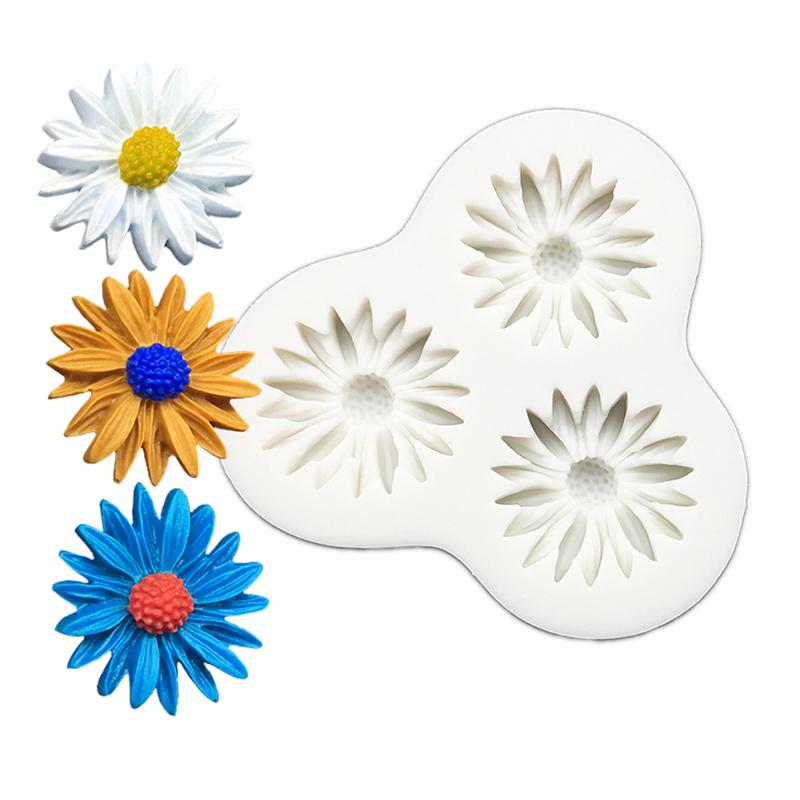 Daisy Wild Chrysanthemum Rose Flower Silicone Mold Sugarcraft Chocolate Cupcake Baking Mold Fondant Cake Decorating Tools