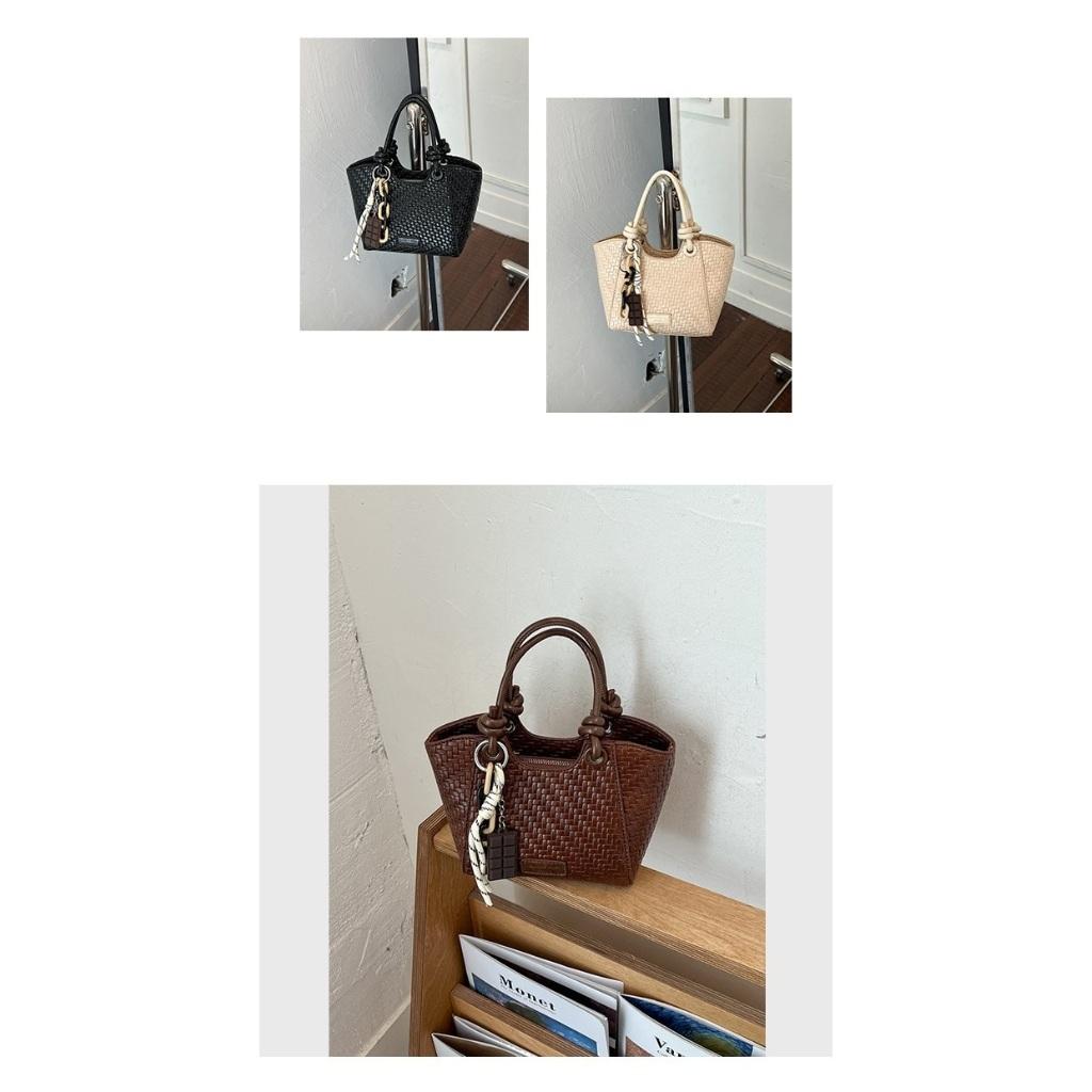 Xeie Thuk Handbag Women PU Leather Woven Texture Crossbody Daily Commute