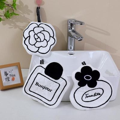 Prosop de mână din fleece de corali cu camelie franceză - Lavetă absorbantă pentru bucătărie/baie și șervețel pentru copii