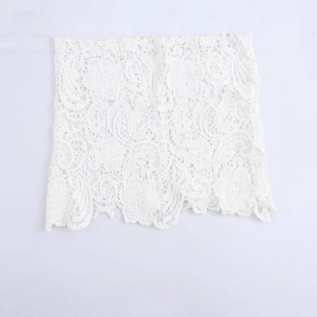 2024 Winter Women's European & American Style Lace Strapless Slim Dress