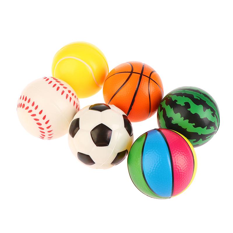 2Pcs Squeeze Toy Ball Football Pu Soft Foam Sponge Stress Relief Baseball Toys For Kids Children Wrist Training Balls