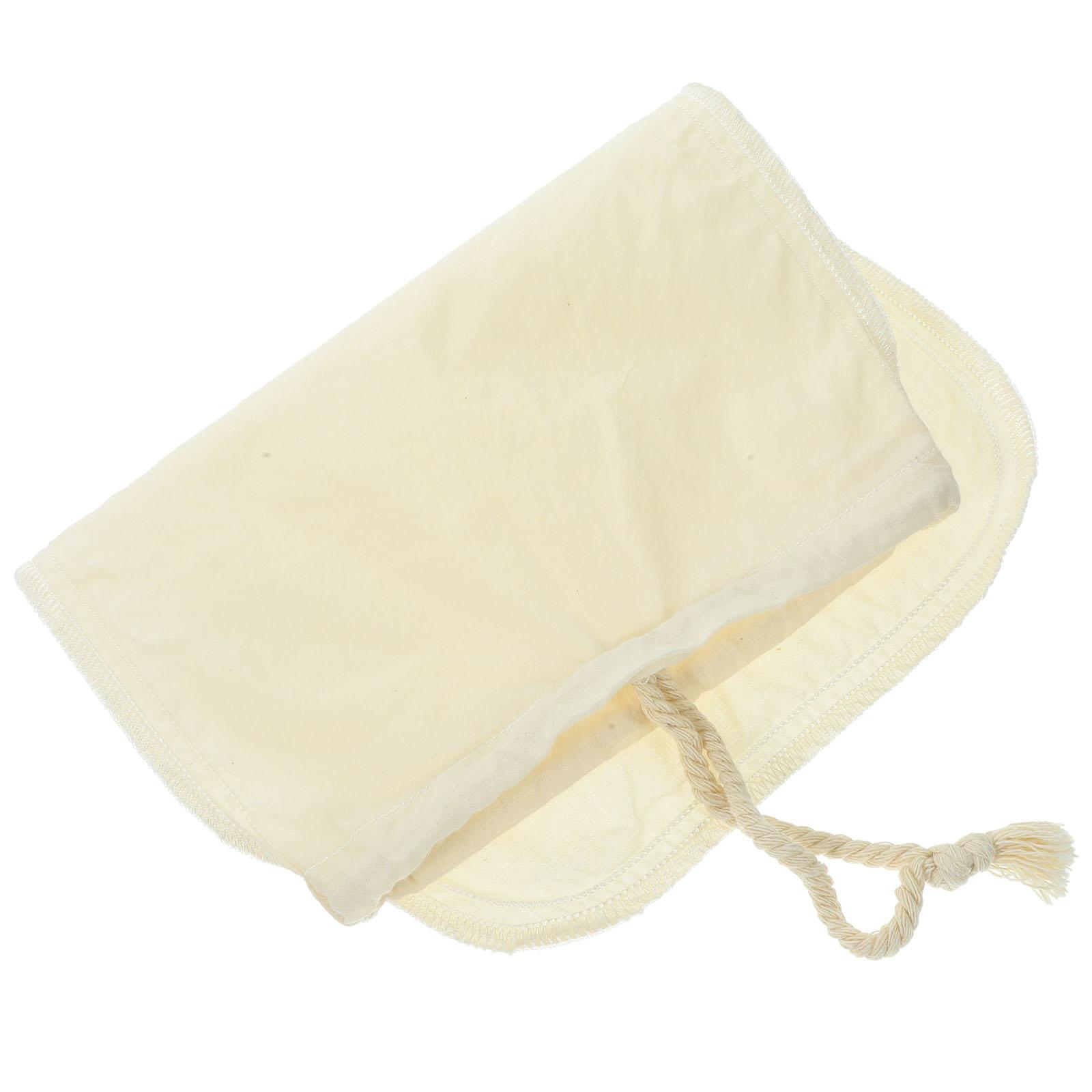 

Reusable Nut Milk Strainer Bag Cotton Fabric Large Filter Bag for Wine Coffee Cold Brew Mesh Drawstring Food Grade Filtering