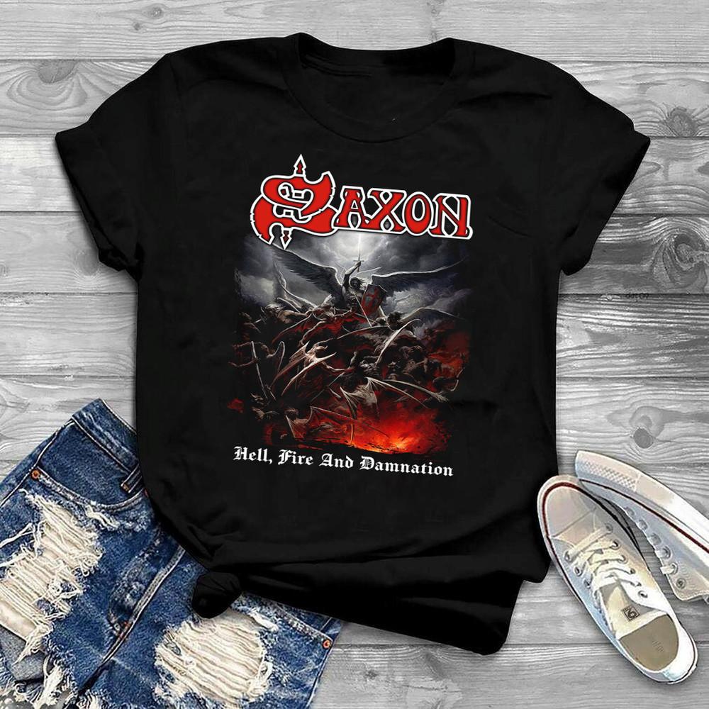 Saxon Hel, Fire And Damnation Gift fans unisex All size shirt D1008 Unisex T-Shirt XL