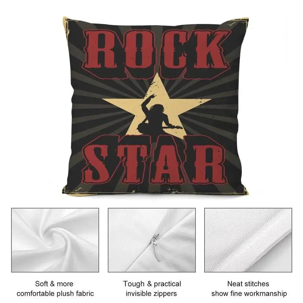 Vintage Rock Music Pillow Case Short Plush Double-sided Print Square Throw Pillow Covers Sofa Home Cushion Decor