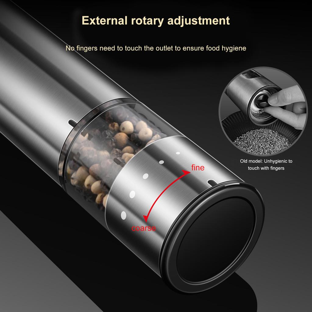 Electric Salt And Pepper Grinder Set Effortless Peppers Mill with Adjustable Ceramic Grinder for Cooking Enthusiasts