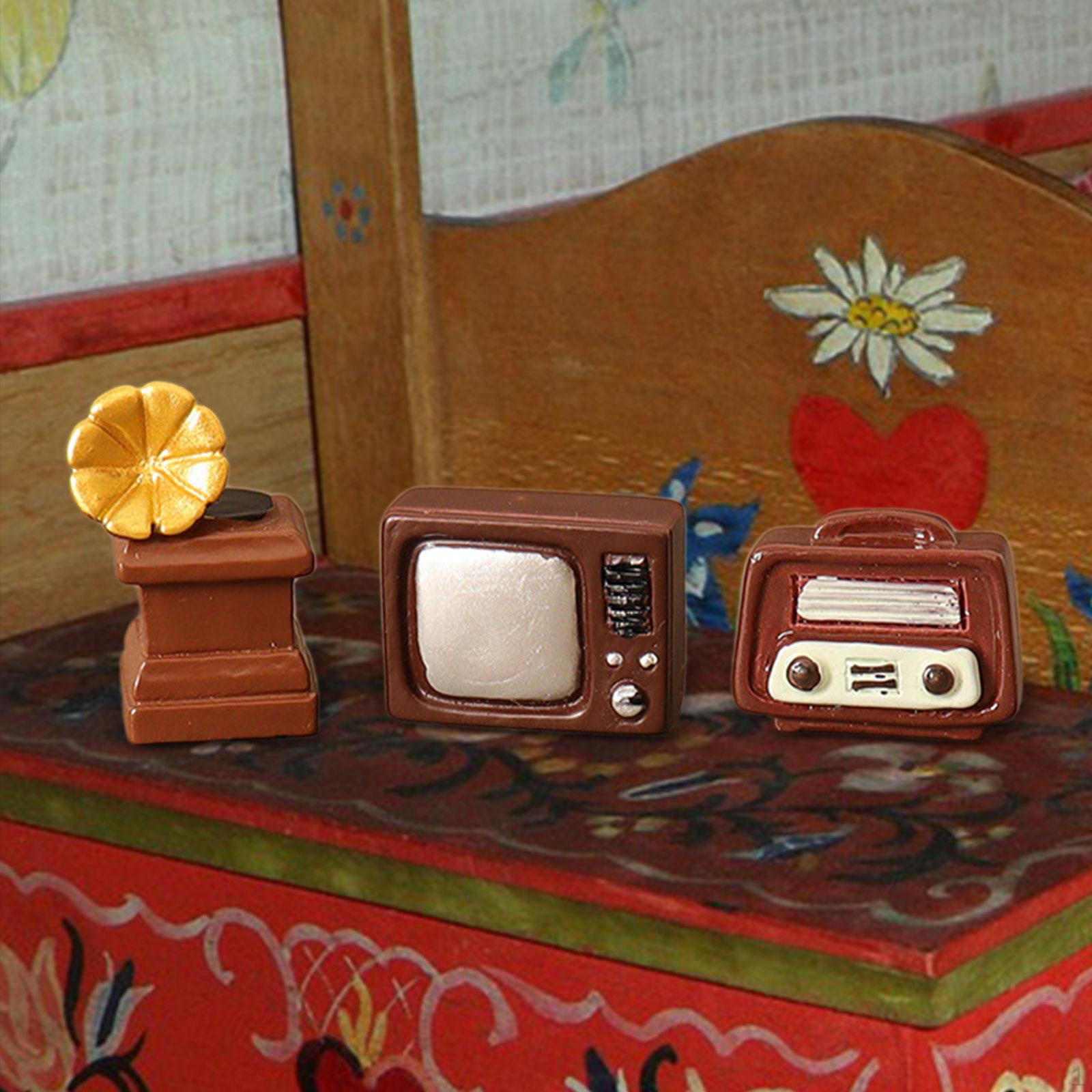 

Аксессуар для кукол-граммофонов, масштаб 1/6 1/12, микропейзажный орнамент, ретро телевизор, коллекционный набор