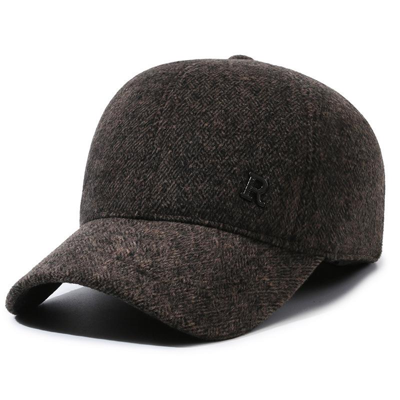 Men's Winter Ear Protection Duckbill Cap - Warm Cotton Leather Hat for Seniors