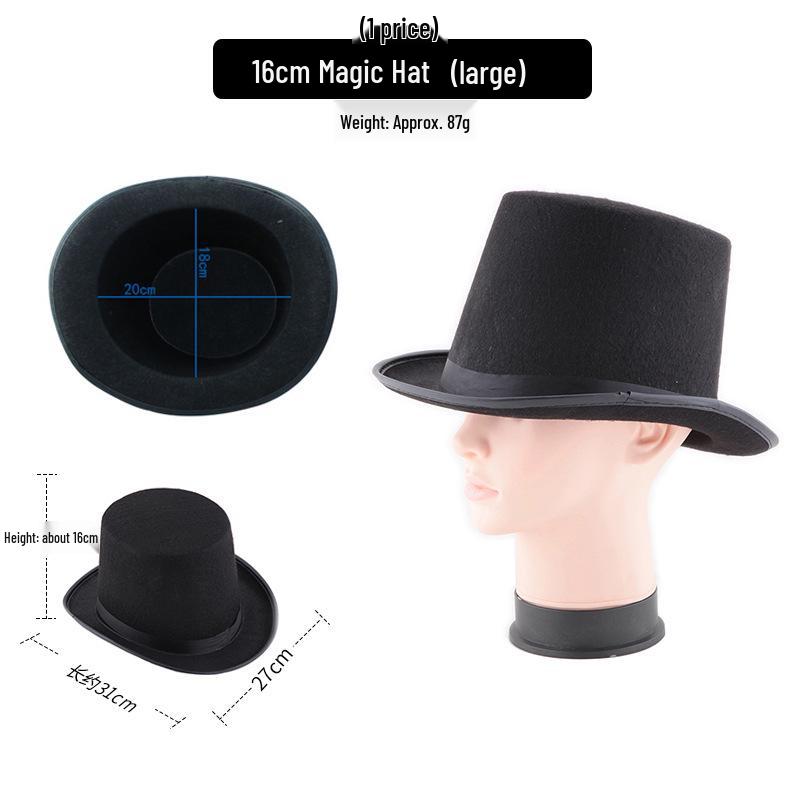 

Универсальный черный цилиндр для костюма мага и джентльмена на Хэллоуин One Size