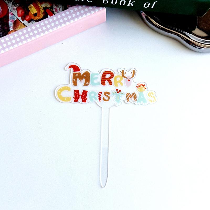 Weihnachtskuchen Dekoration Neuer Ins Stil Acryl Verschiedene Muster Frohe Weihnachten 2025 Neujahr Kuchen Einsteckkarte Dekoration