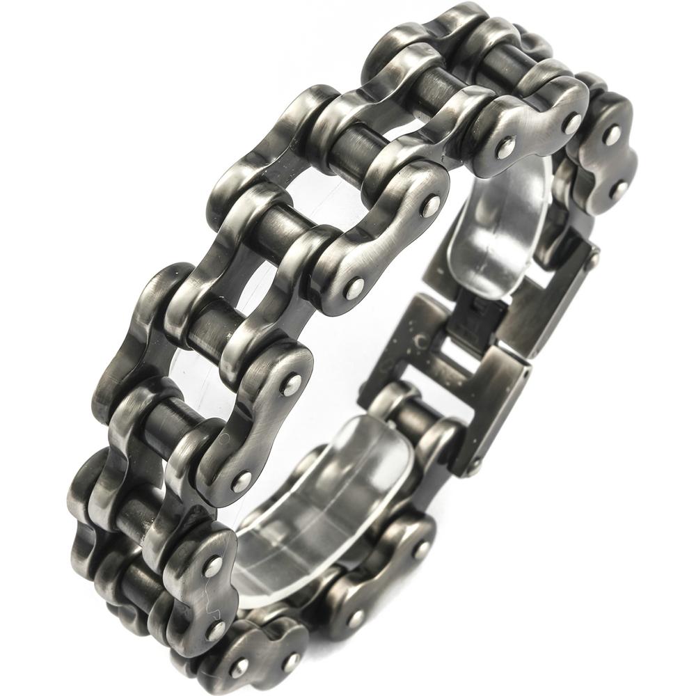 Punk Rock Bracelet for Man Heavy Stainless Steel Jewelry 21MM Bike Motorcycle Link Chain Men's Bracelets Gold Colour Waterproof