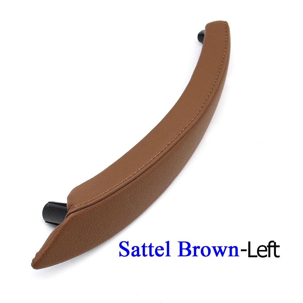 Inner Car Black Beige Left Right Passenger Door Pull Handle Leather Cover Trim Replacement For BMW X5 X6 E70 E71 E72