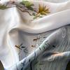Flower 100% Silk Square Scarf Women Satin Shawl Wrap Hijab Female Hair Band Wrist Luxury Headkerchief Echarpe  Bandana