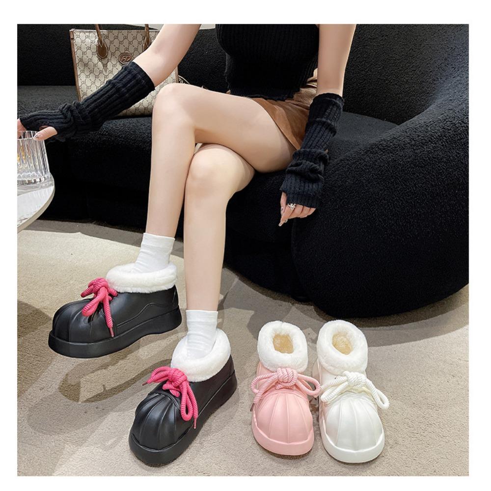 Женские осенне-зимние водонепроницаемые и мягкие теплые зимние ботинки 41 слоновая кость — фото 9