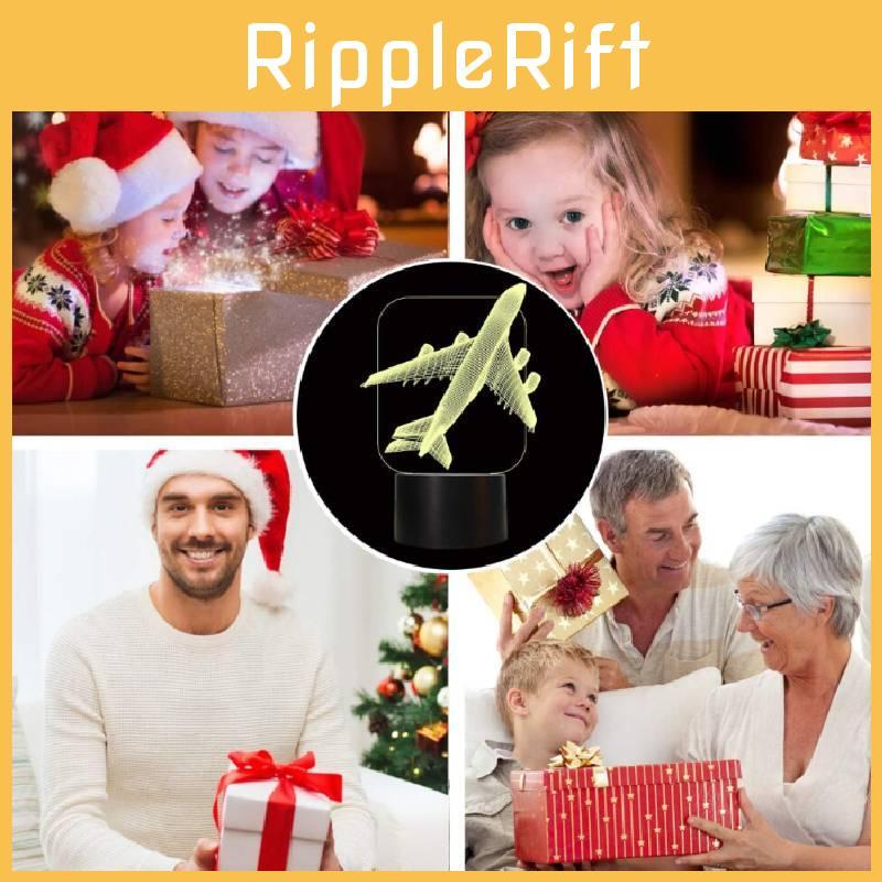 Night Airplane 3d Light Kids Bedside Lamp 16 Colors Changing With Remote Control