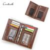Cartera Monedero Portatarjetas de Cuero Genuino CONTACT'S para Hombre Fundas para Tarjetas con Bloqueo RFID con Bolsillo con Cremallera Portatarjetas de Identificación Cartera Pequeña de Hombre