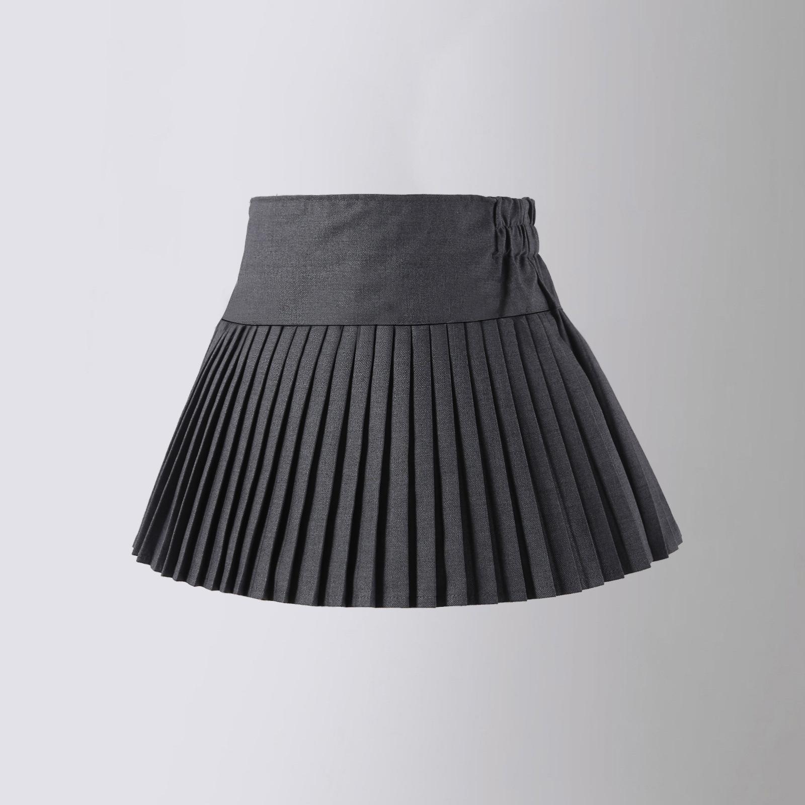 

Плиссированная юбка для детей, повседневная универсальная юбка трапециевидной формы для девочек, сезон весна-лето, короткая модная школьная юбка с высокой талией и бантом для подростков 100cm