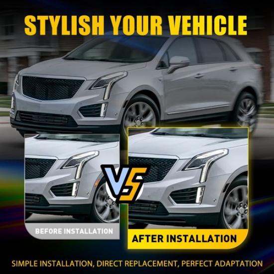 2 Smoked LED Side Marker Light Housings For Cadillac ATS 2013-2014 XT5 2017-2024