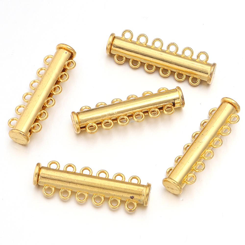 5Pcs 2/3/4/5/6/8 Holes Strong Magnetic Clasps Slide Tubes Lock Clasp Connectors DIY Bracelet Necklace Buckle Hook Jewelry Making