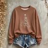 Women's Christmas Graphic Print Long Sleeve Crewneck Sweatshirt for Holiday Casual Wear