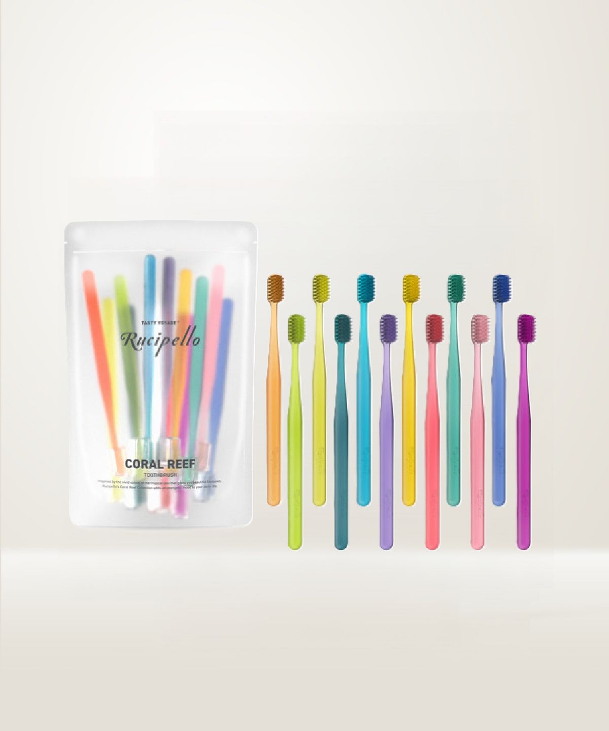 Coral Reef Double-sided Fine Bristle Toothbrush 12-Pack